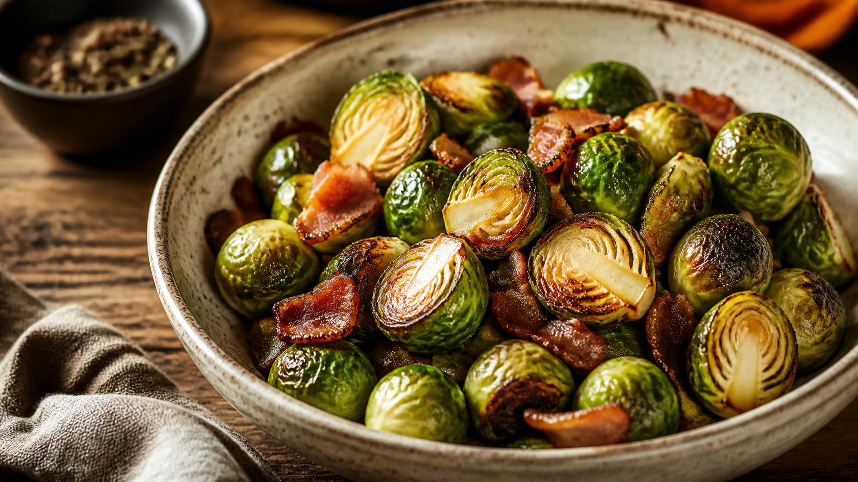 Roasted Brussels Sprouts and Bacon Salad
