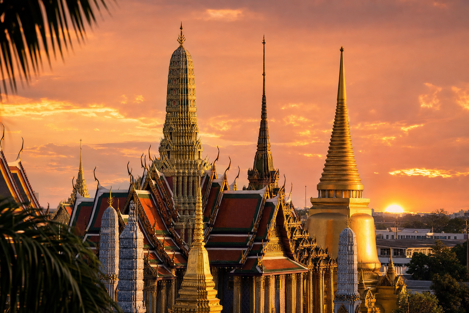 Grand Palace Bangkok at sunset