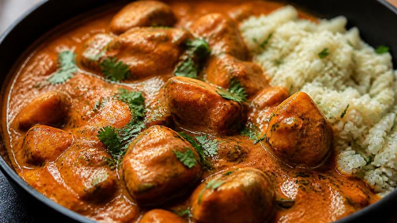 Butter chicken with cauliflower rice