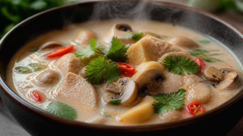 Tom kha gai coconut galangal soup