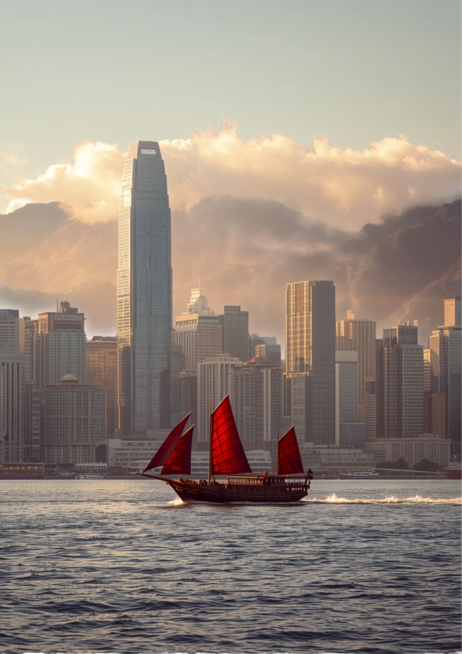 Victoria Harbour skyline, Hong Kong, China