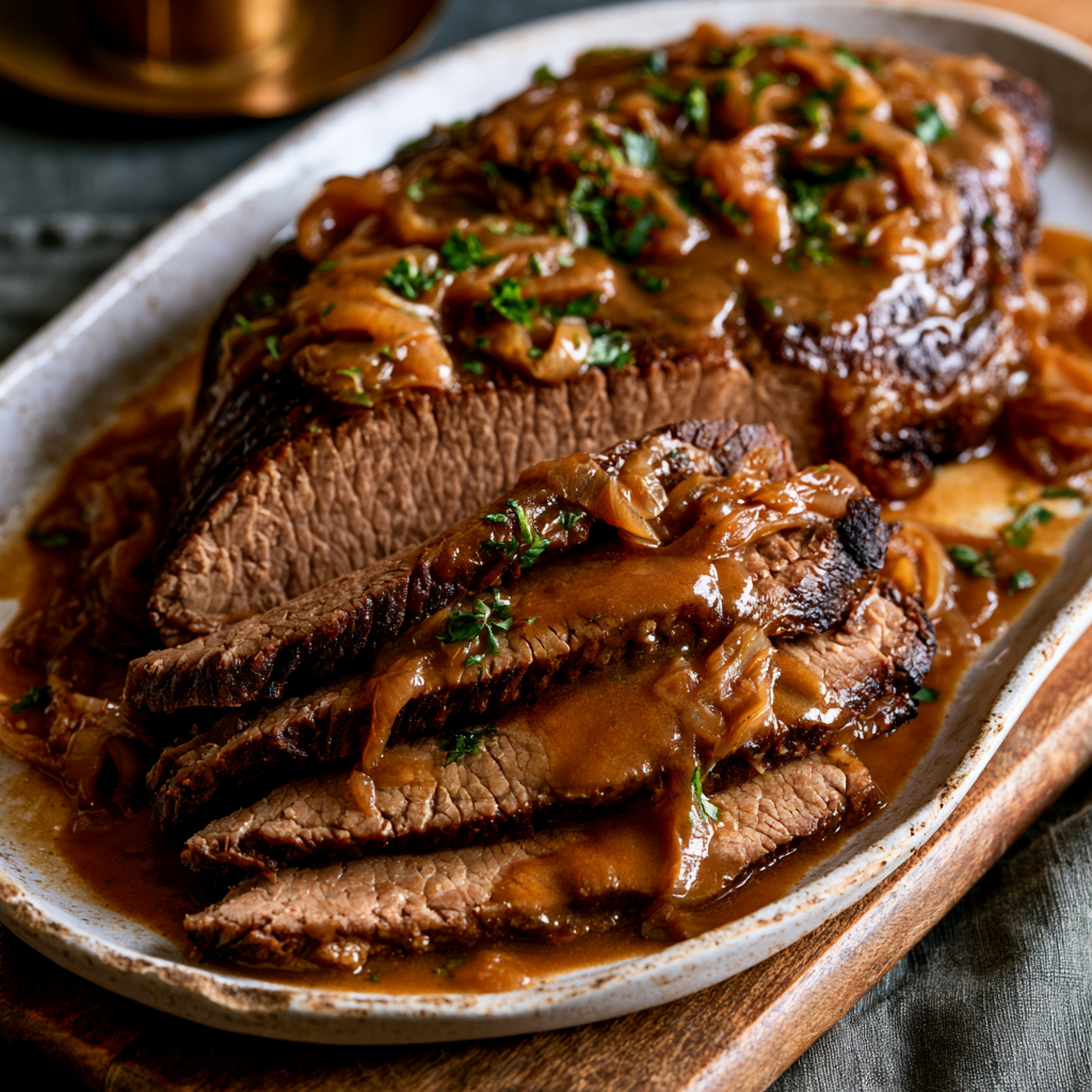 Classic Beef Brisket, Shabbat Style
