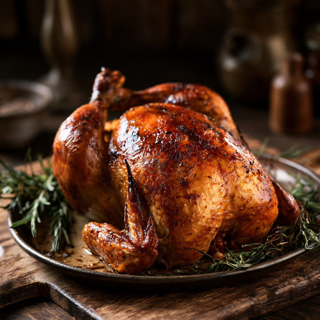 Polish Kurczak Pieczony roast chicken farmhouse style