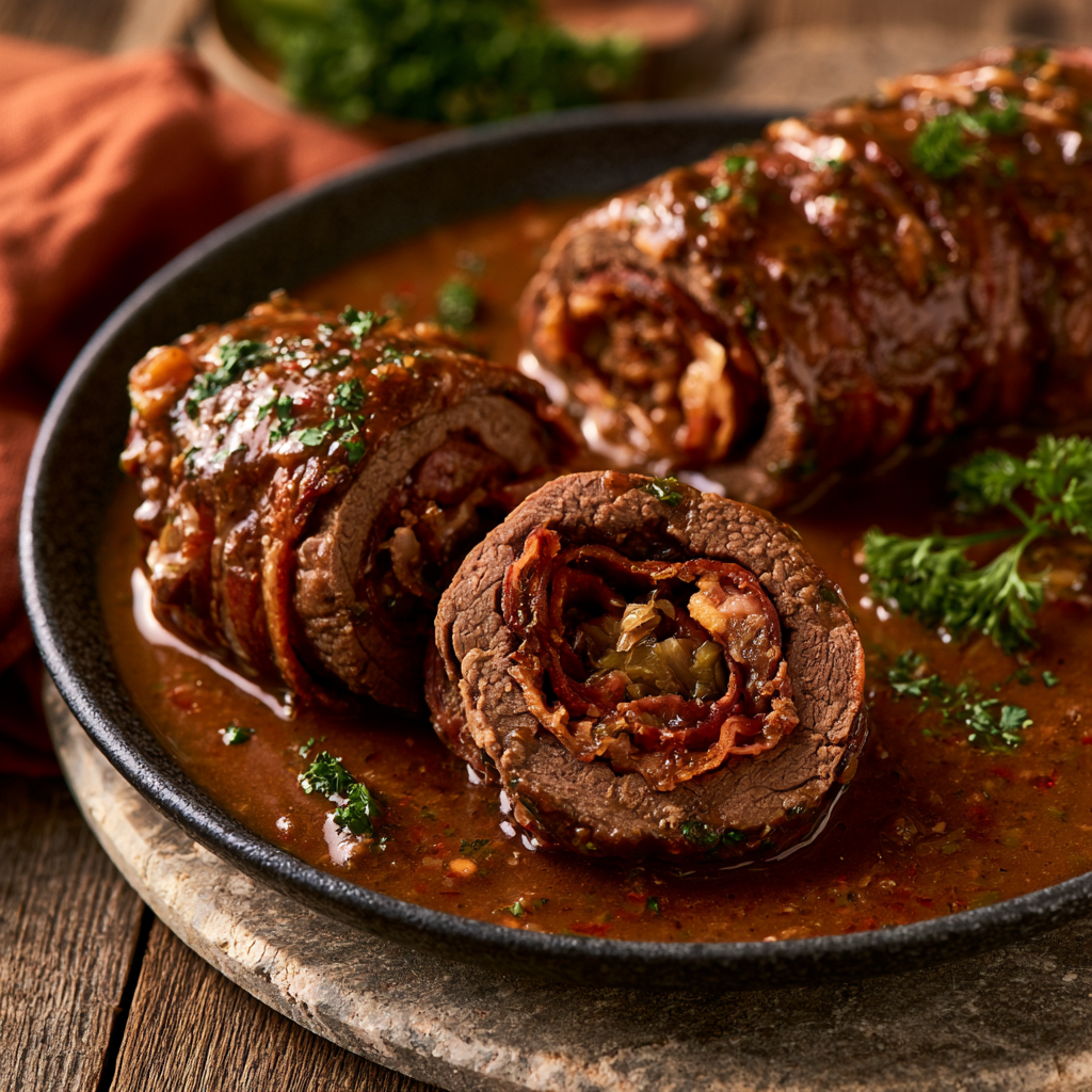 Polish Zrazy Zawijane beef roulade