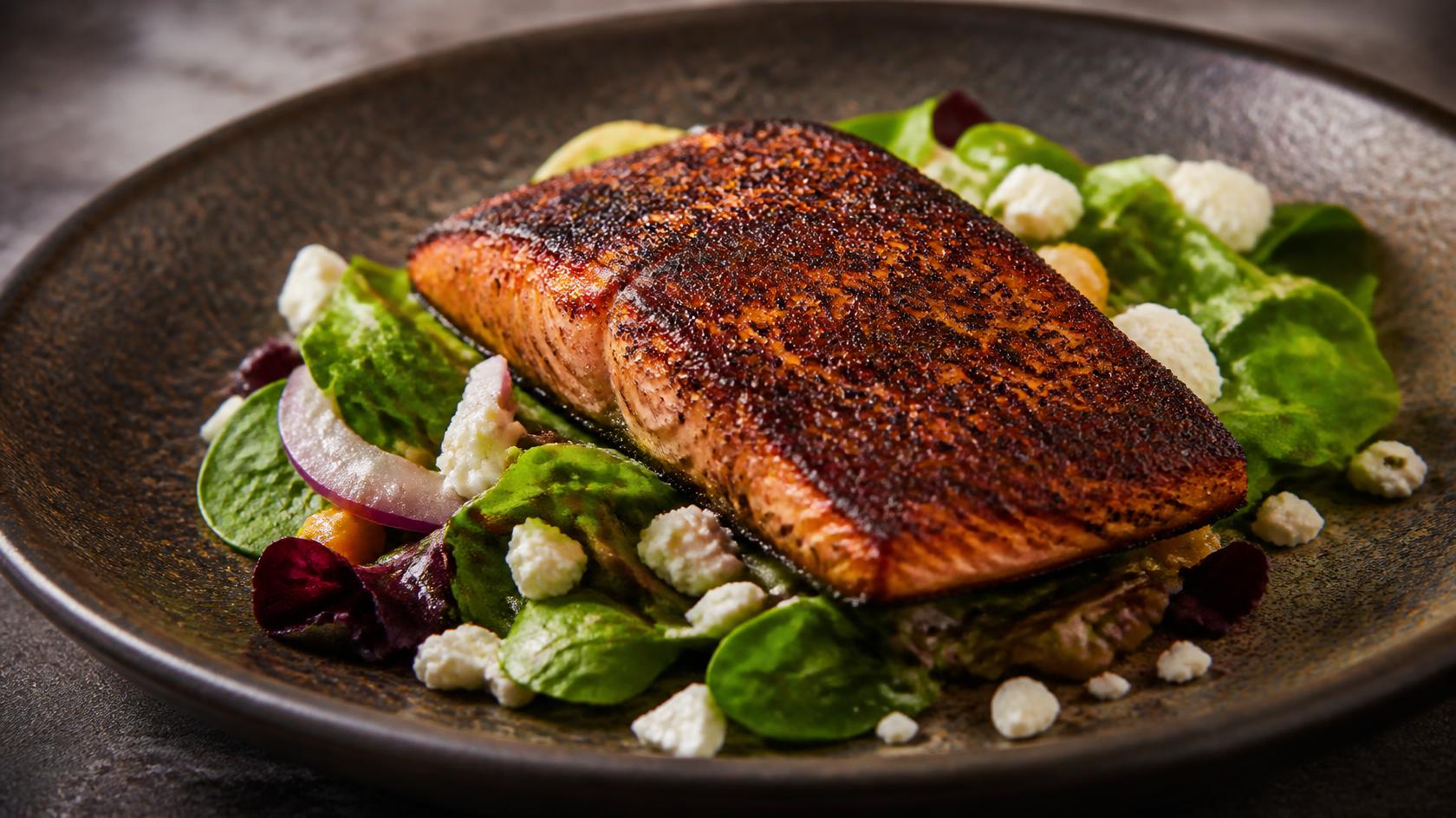 Blackened Salmon & Cotija Salad