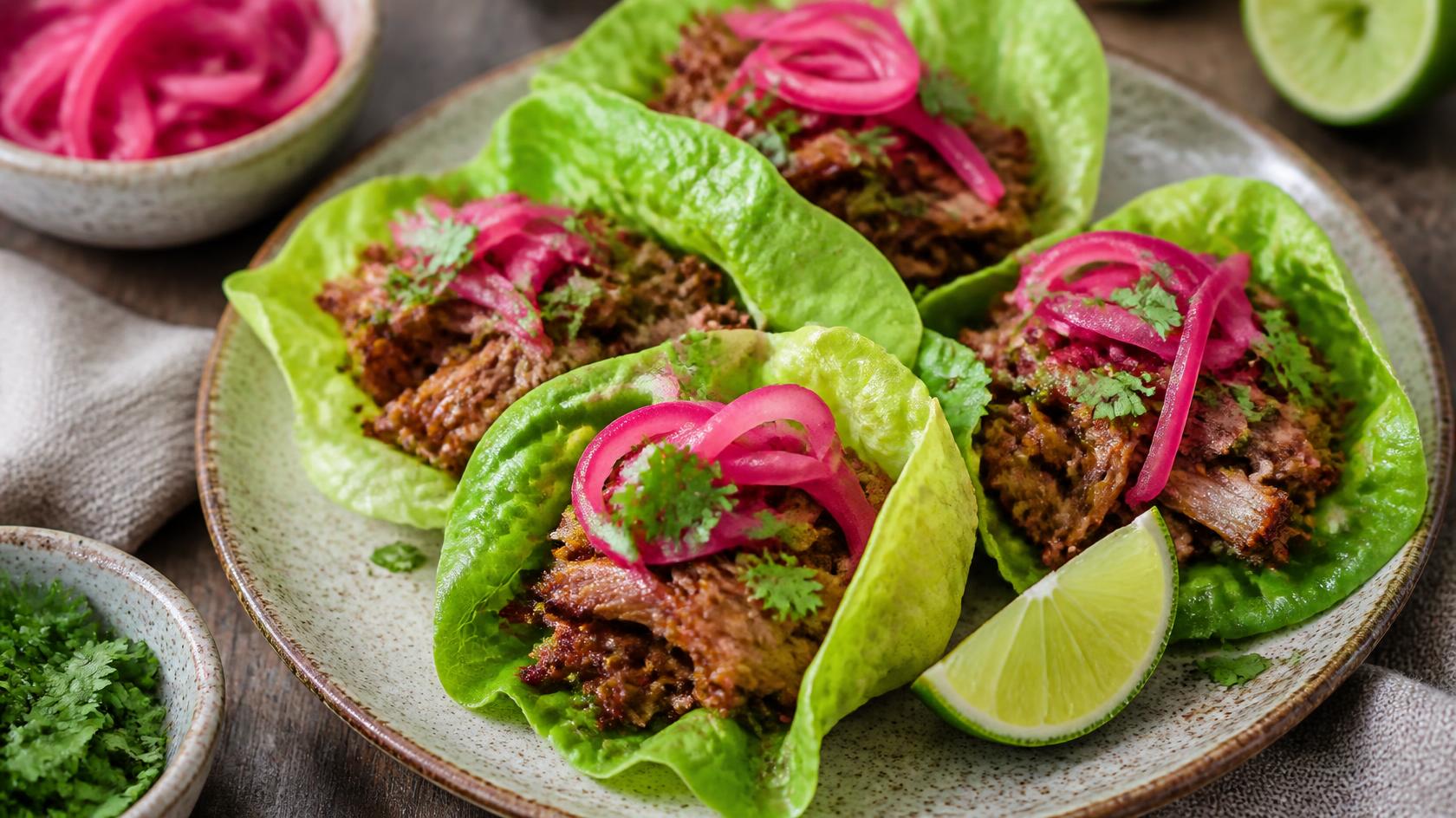 Instant-Pot Carnitas Lettuce Tacos