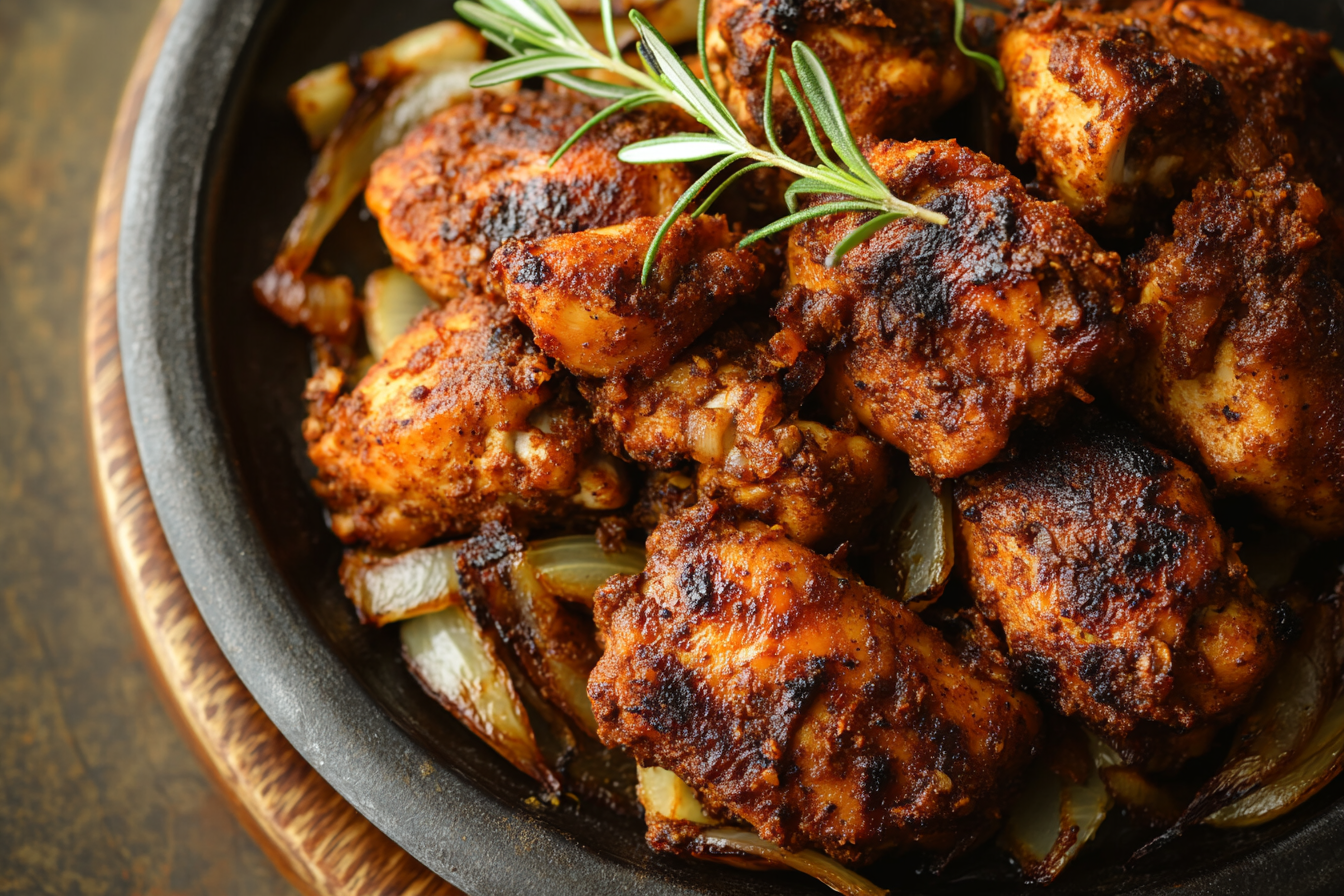 Ethiopian Doro Tibs, pan-seared spiced chicken