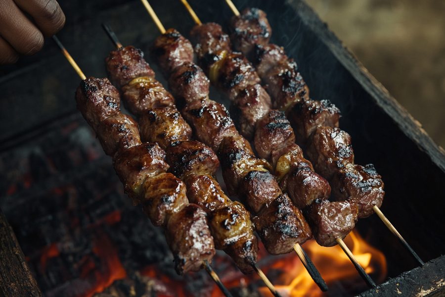 Tanzanian Mishkaki grilled meat skewers