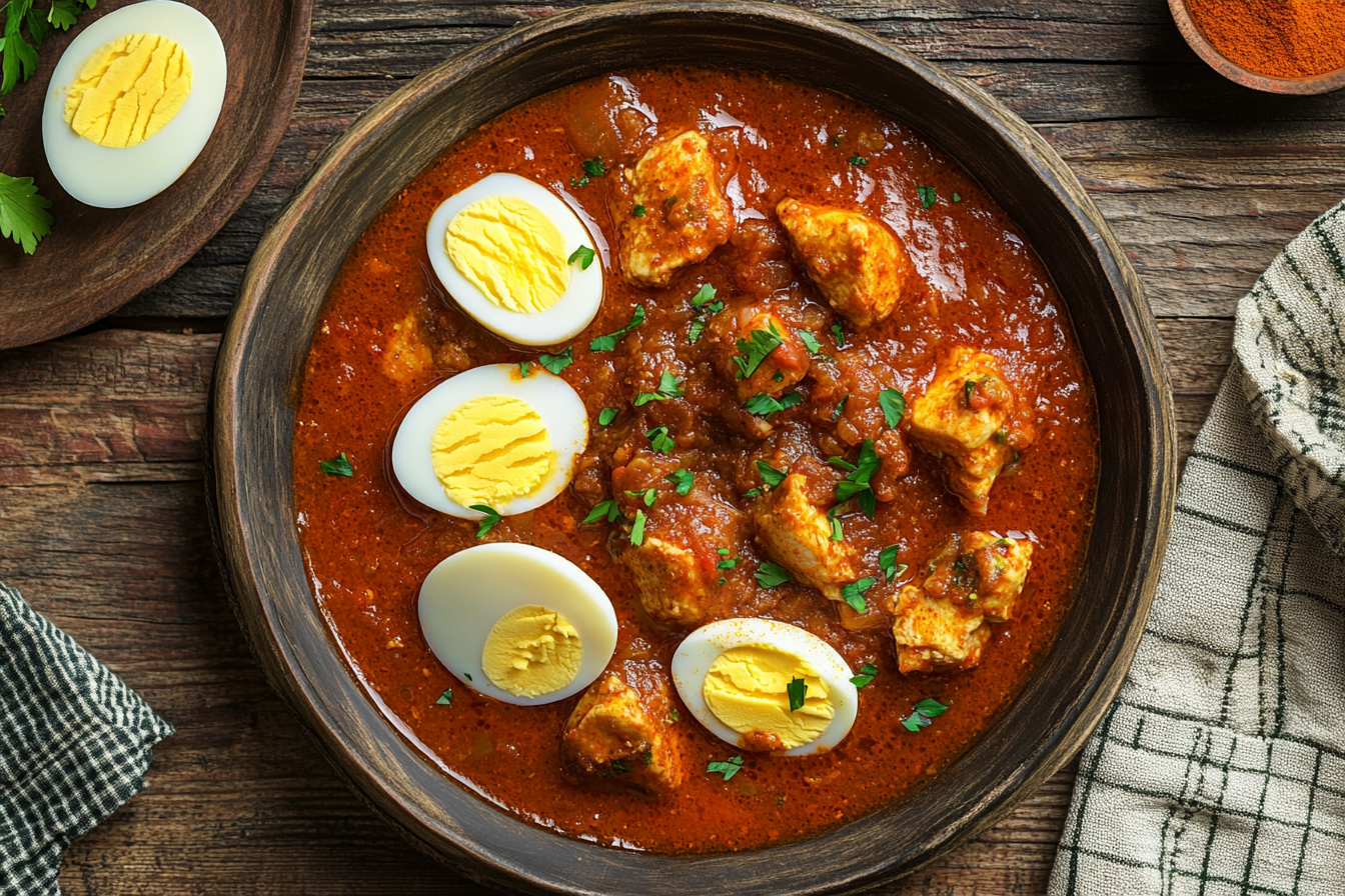Ethiopian Doro Wat, berbere-spiced chicken stew