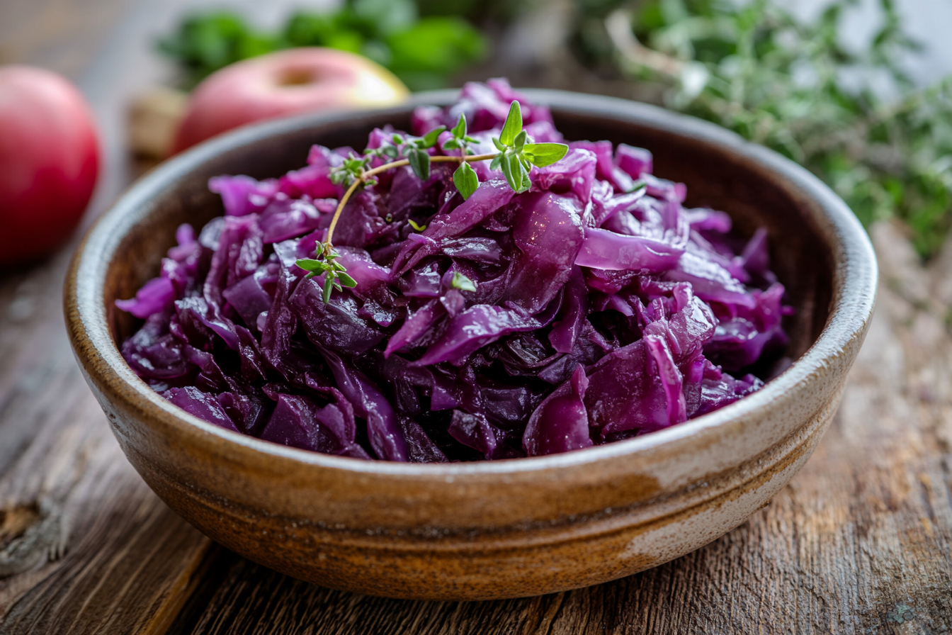 Braised Red Cabbage with Apple and Caraway