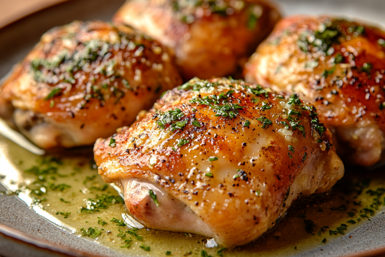 Irish herb butter roast chicken thighs