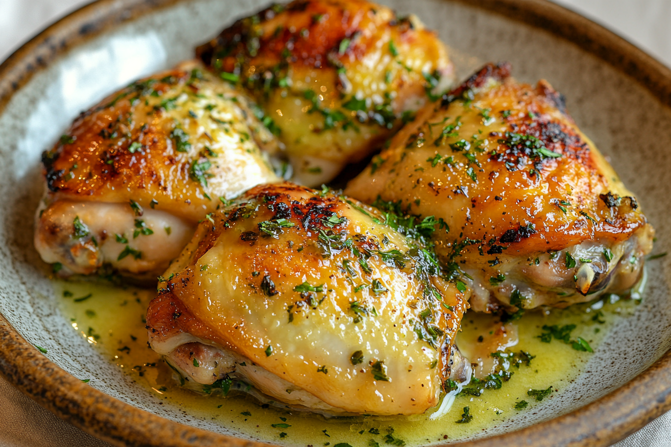 Irish herb butter roast chicken thighs