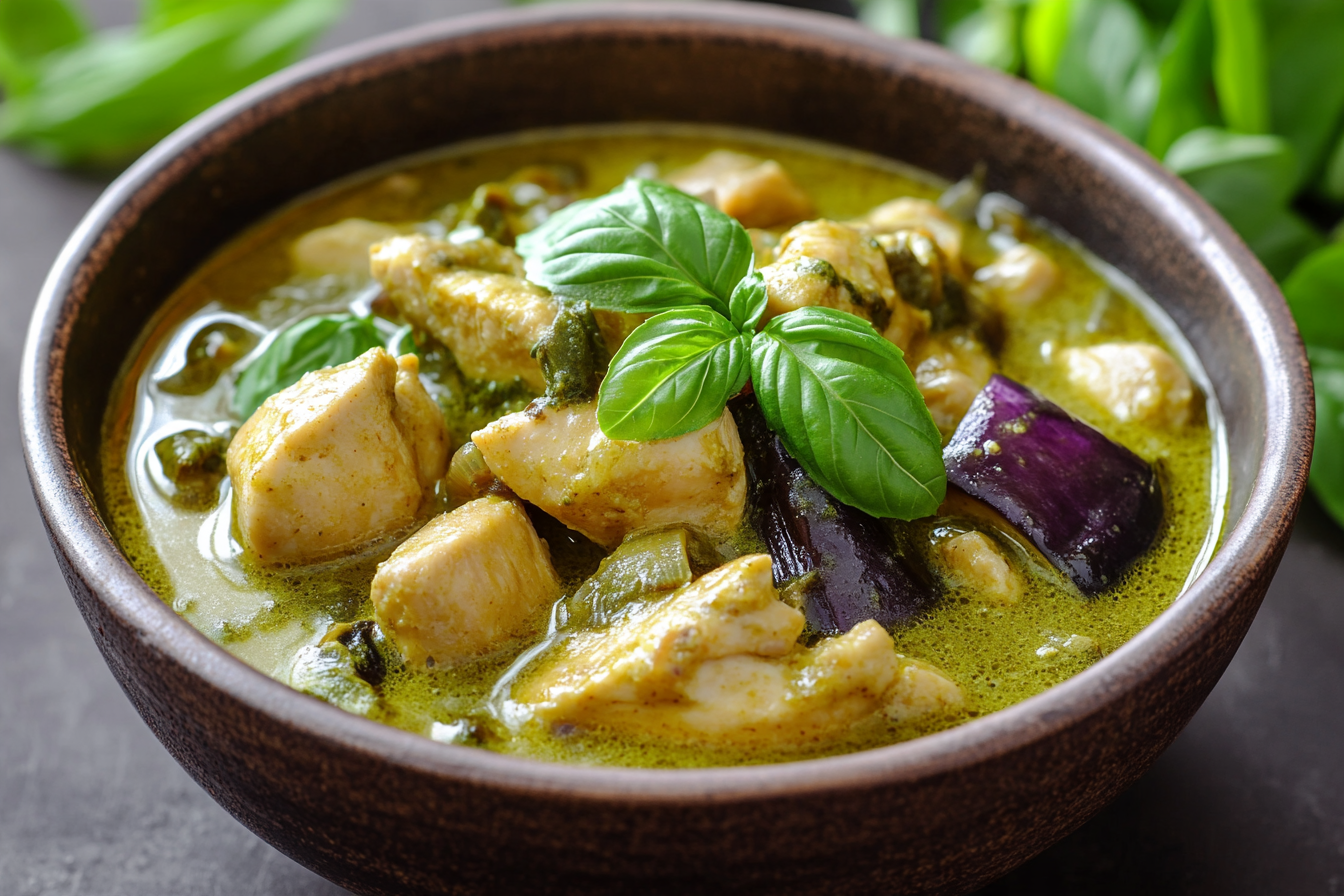 Thai green curry with chicken and Thai eggplant
