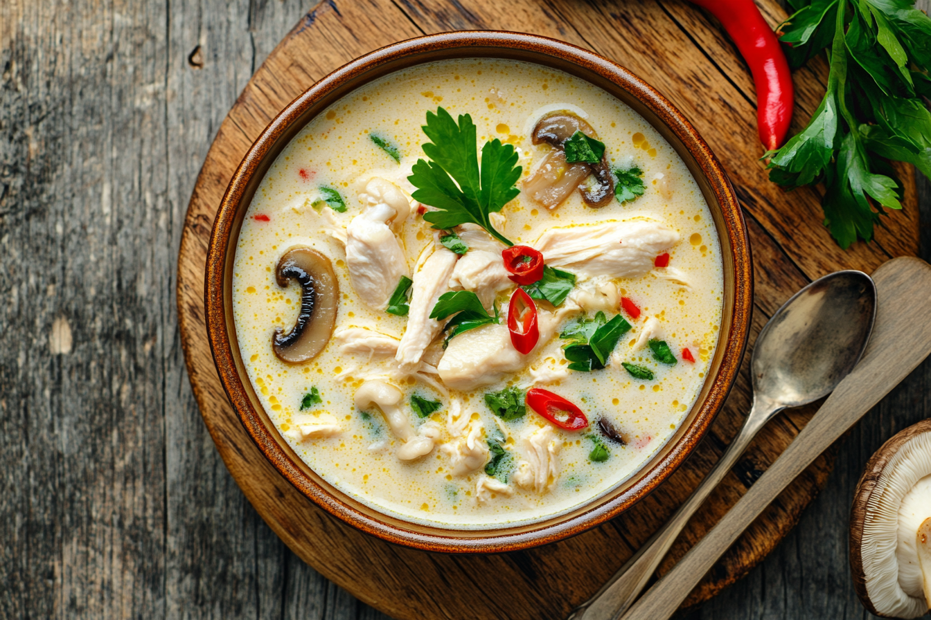 Tom Kha Gai coconut galangal soup