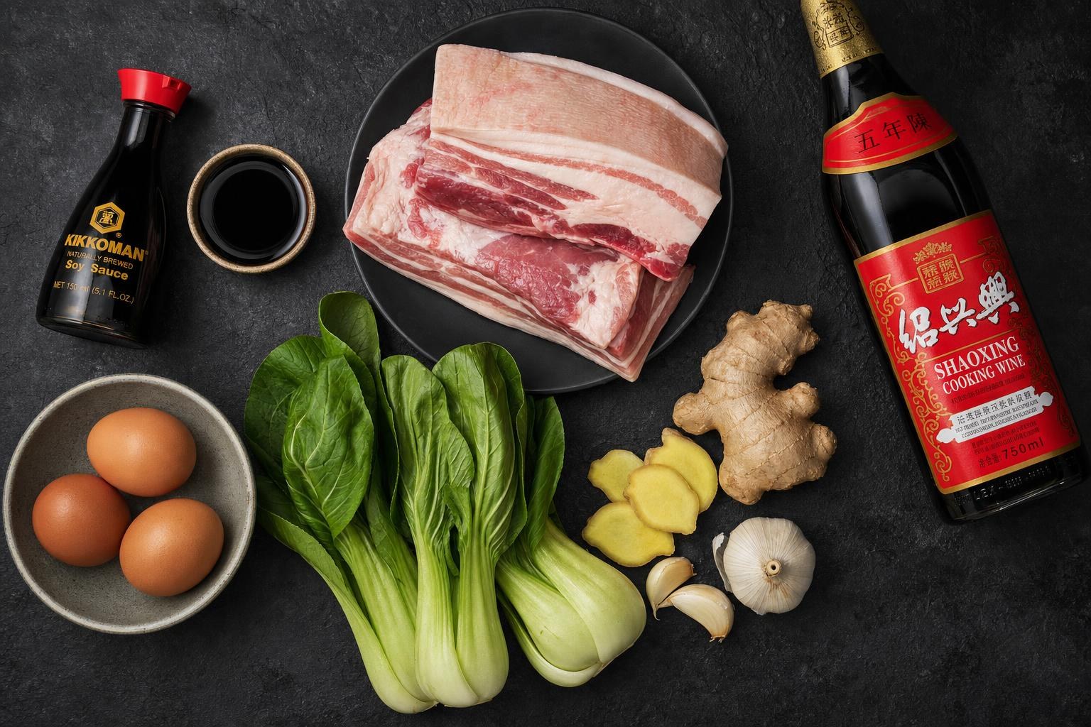 Crispy Pork Belly Egg Bowl ingredients