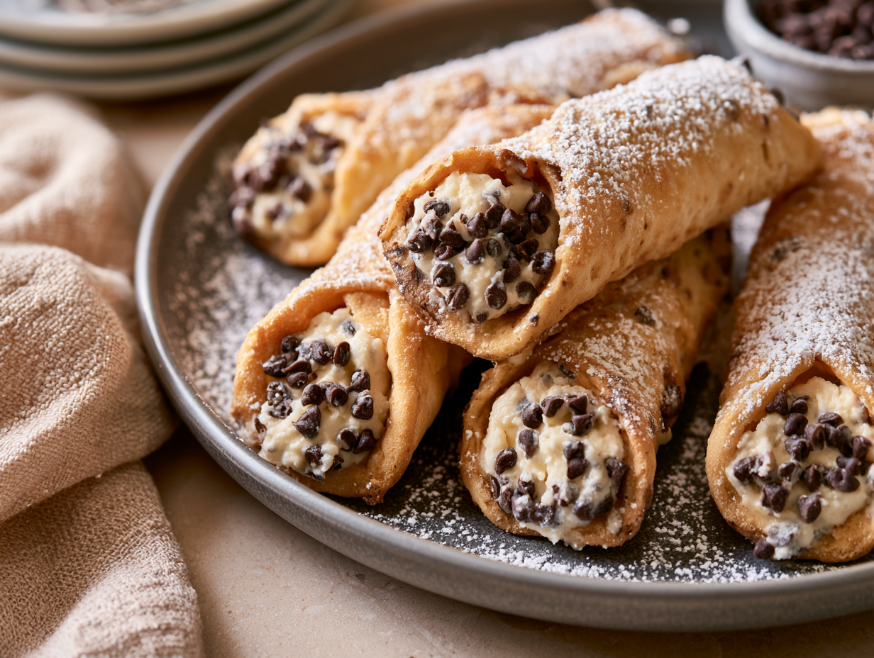 Keto Cannoli filled with ricotta cream