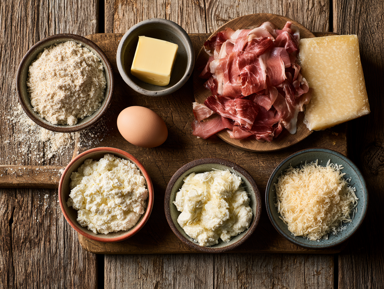 Keto Easter Pie ingredients flat lay