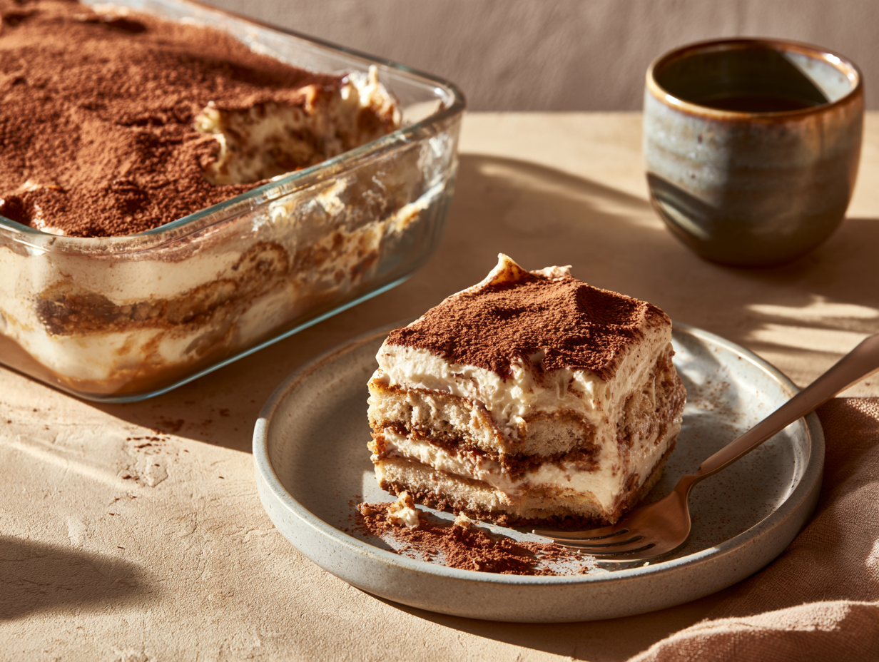 Keto Tiramisu layered with mascarpone cream