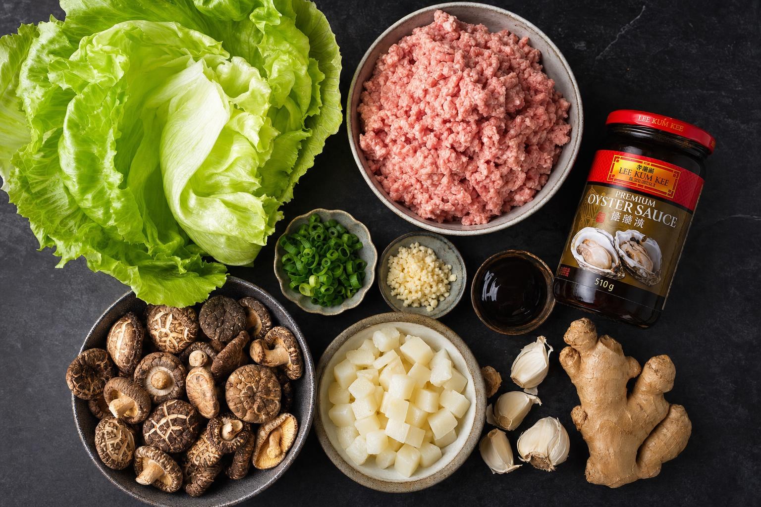Lettuce Cup San Choy Bao ingredients