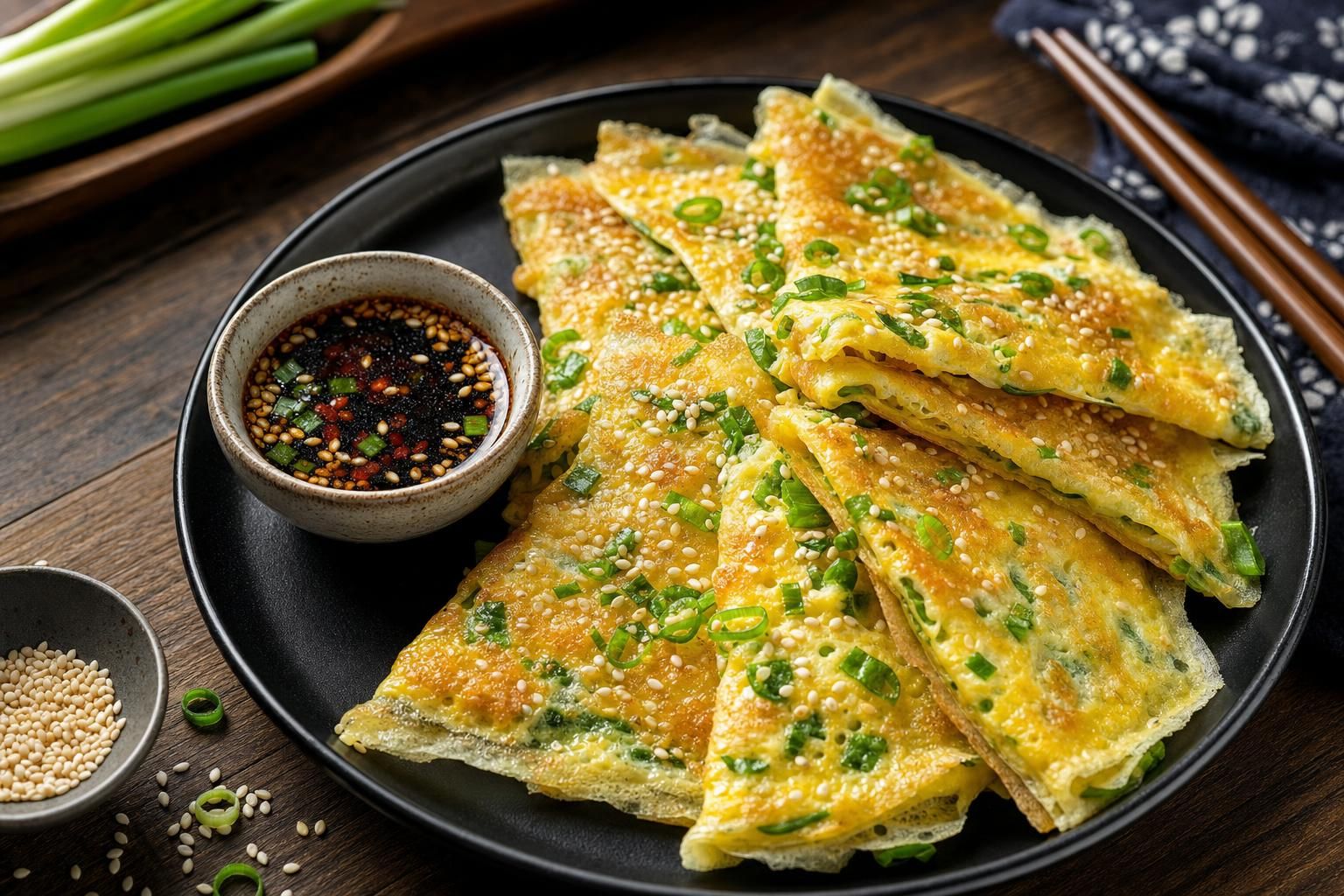Scallion & Sesame Egg Crepes