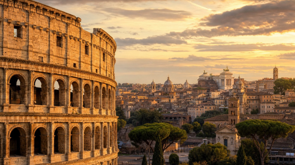 The Colosseum and Roman skyline