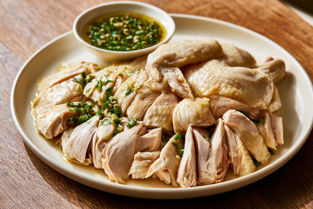 White Cut Chicken with Ginger-Scallion Sauce
