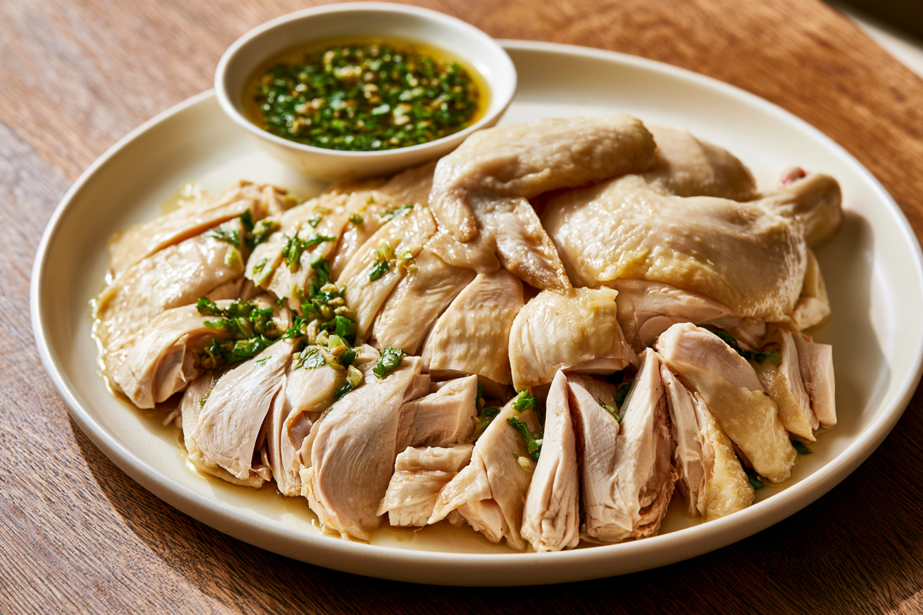 White Cut Chicken with Ginger-Scallion Sauce