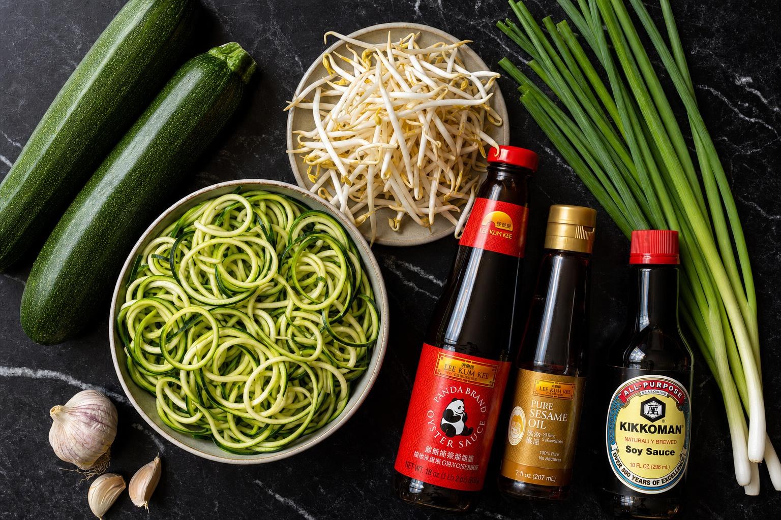 Zucchini Noodle Chow Mein ingredients