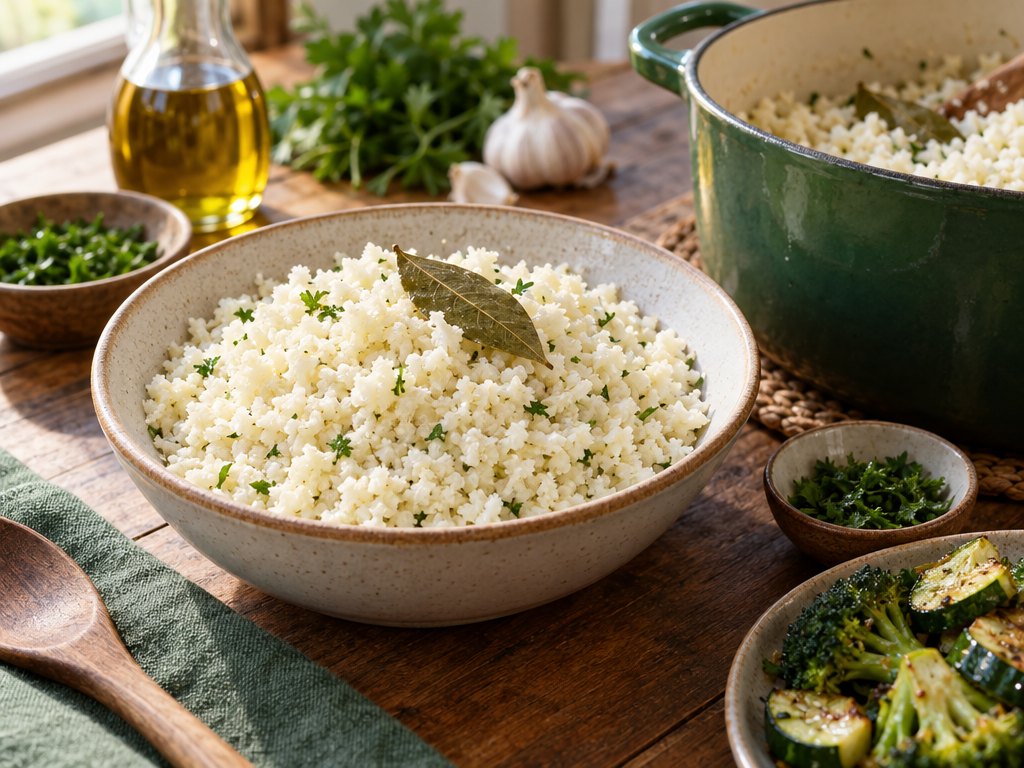 Brazilian Arroz Branco, plated and ready to serve