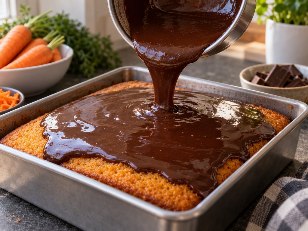 Cooking Brazilian Bolo de Cenoura in the kitchen