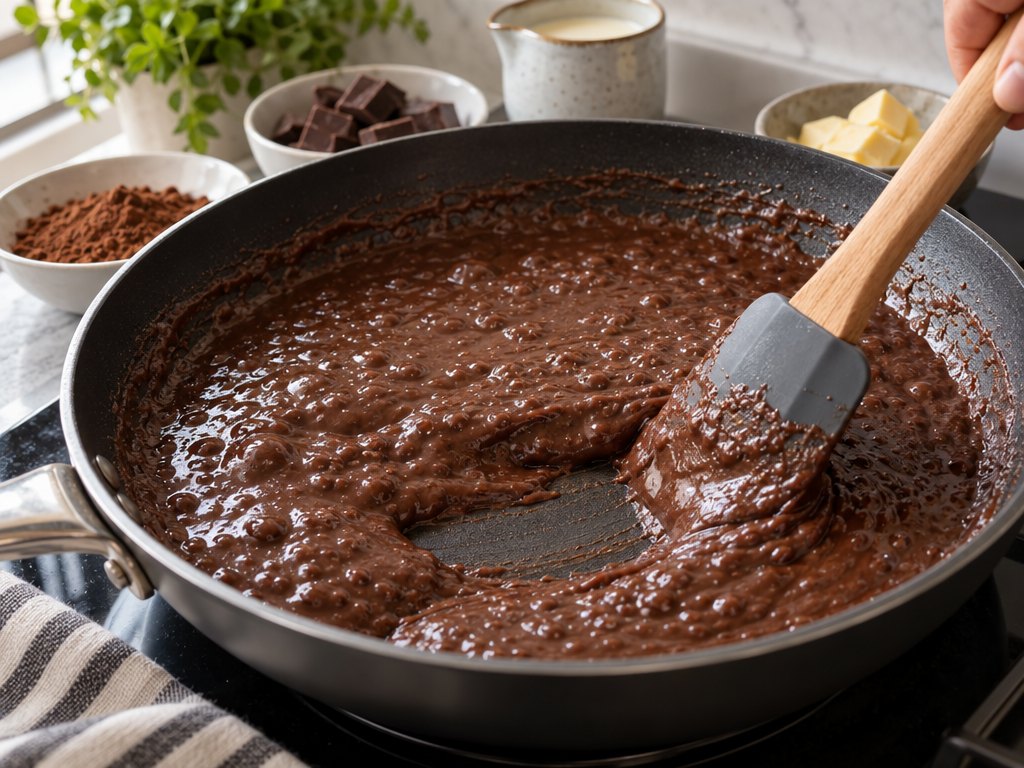 Cooking Brazilian Brigadeiro in the kitchen