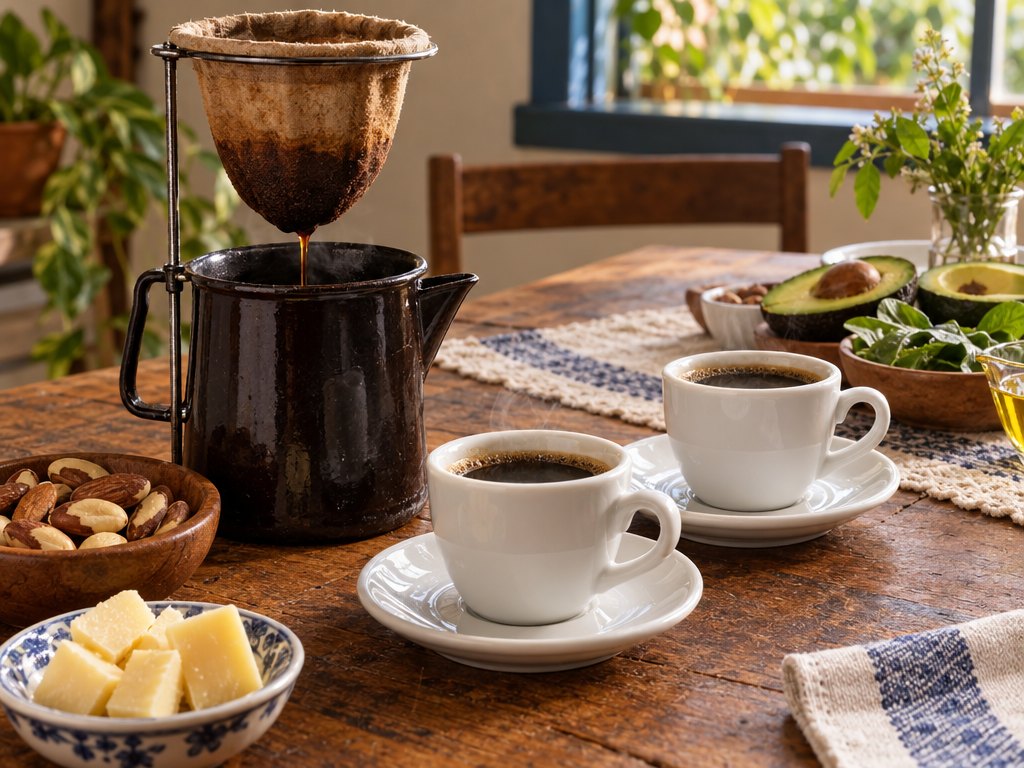 Brazilian Cafezinho, plated and ready to serve