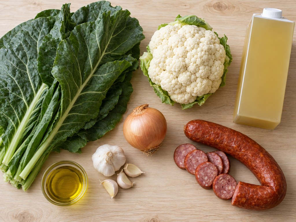 Ingredients for Brazilian Caldo Verde