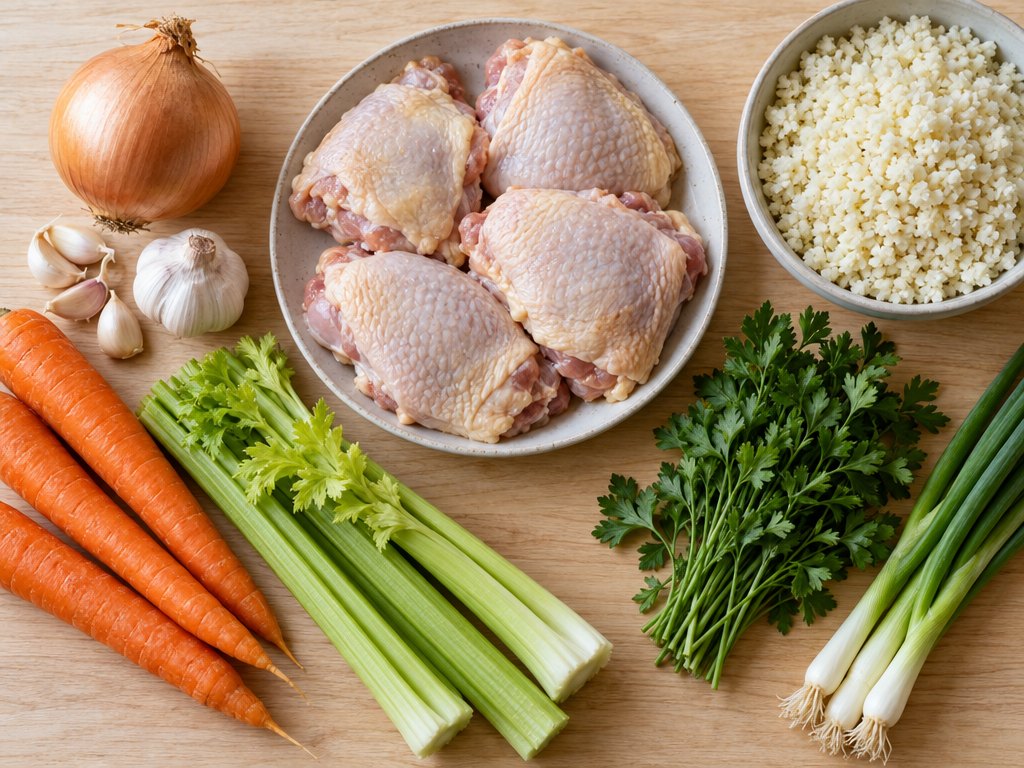 Ingredients for Brazilian Canja de Galinha