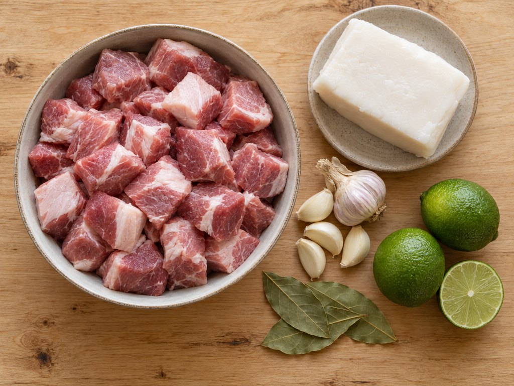 Ingredients for Brazilian Carne de Porco na Lata