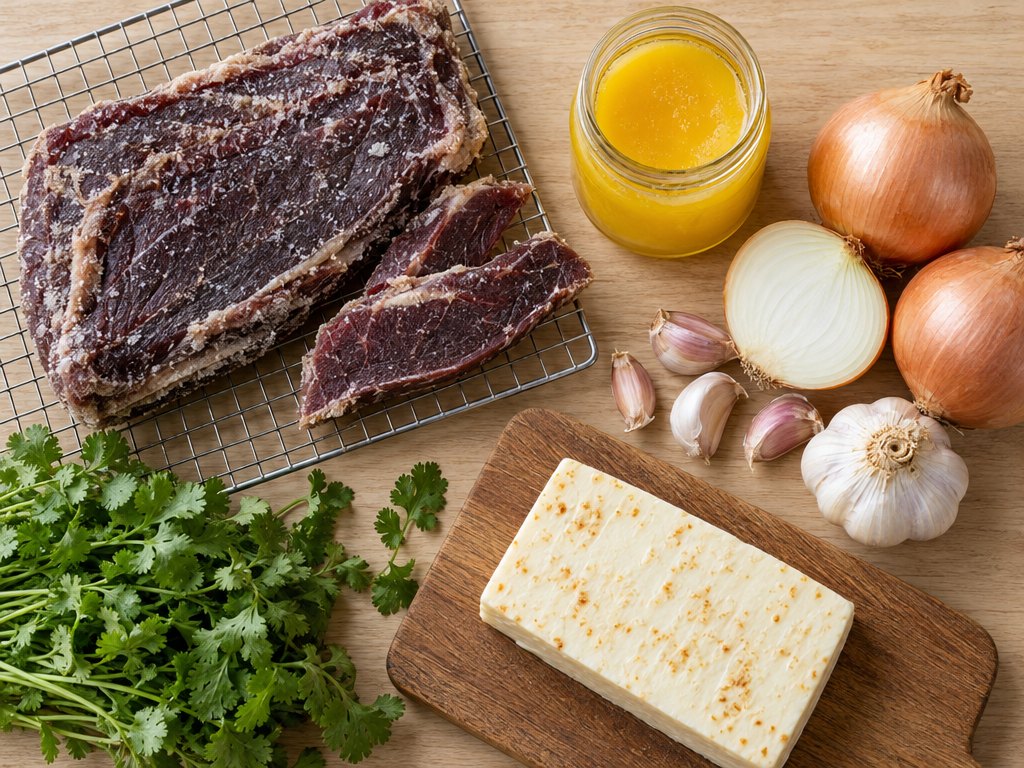 Ingredients for Brazilian Carne de Sol com Manteiga de Garrafa