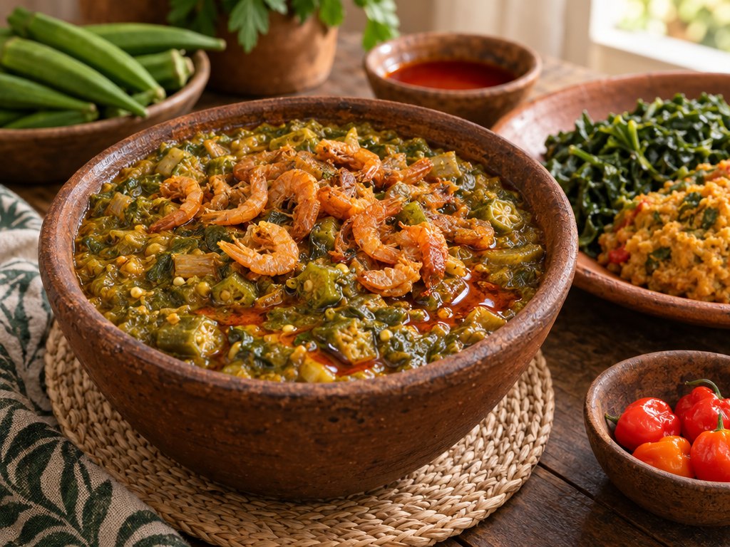 Brazilian Caruru, plated and ready to serve