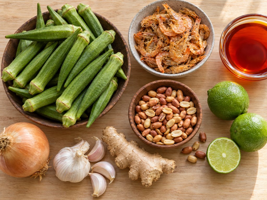 Ingredients for Brazilian Caruru