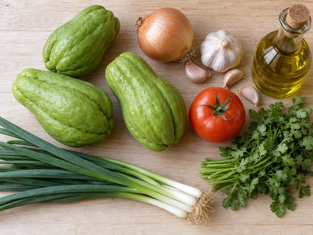 Ingredients for Brazilian Chuchu Refogado