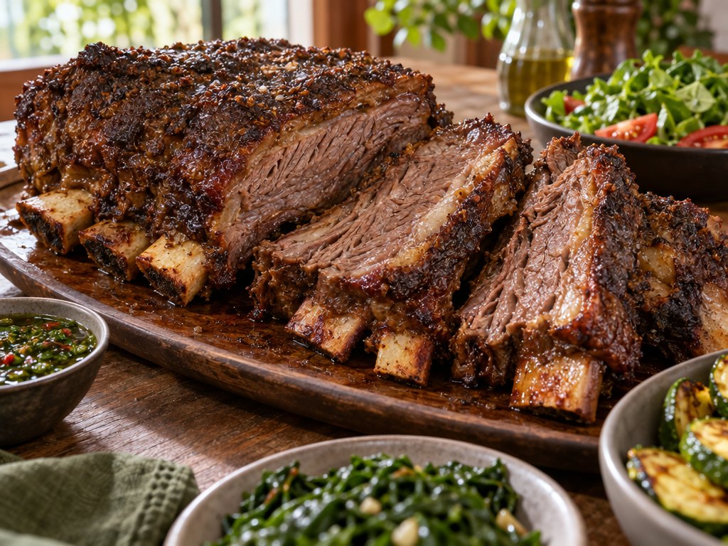 Brazilian Costela Assada, plated and ready to serve