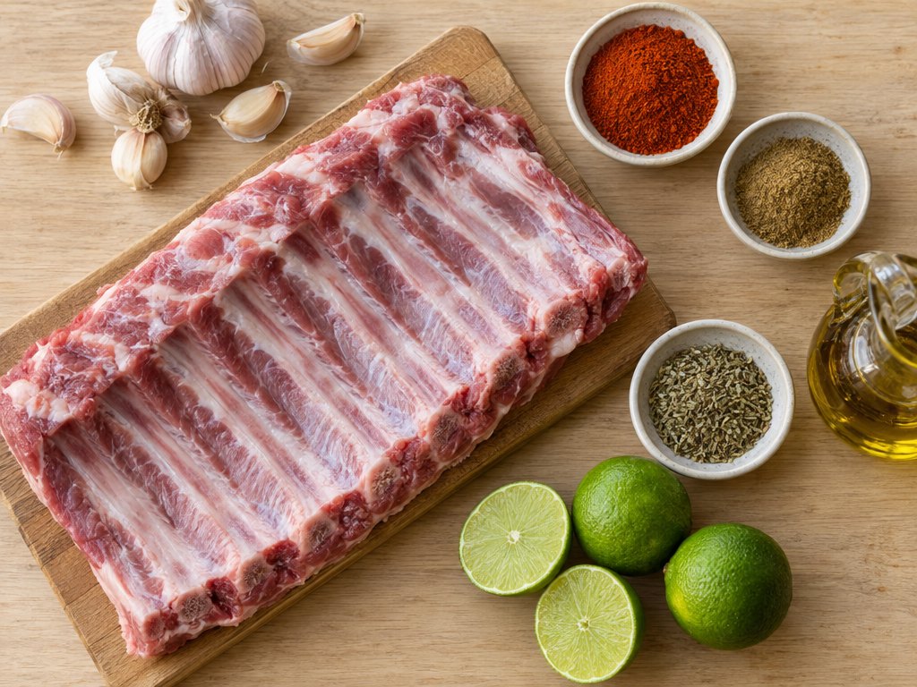 Ingredients for Brazilian Costelinha de Porco Assada