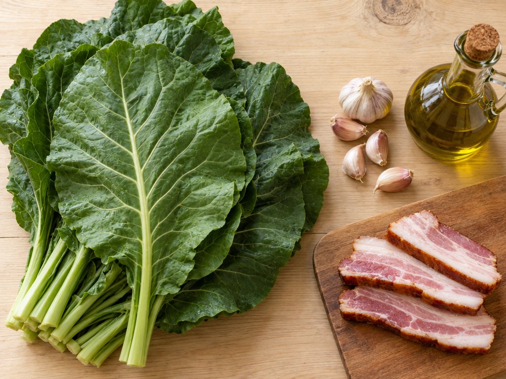 Ingredients for Brazilian Couve à Mineira