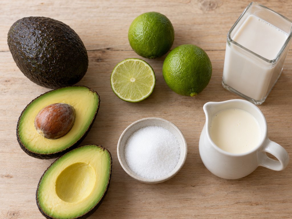 Ingredients for Brazilian Creme de Abacate