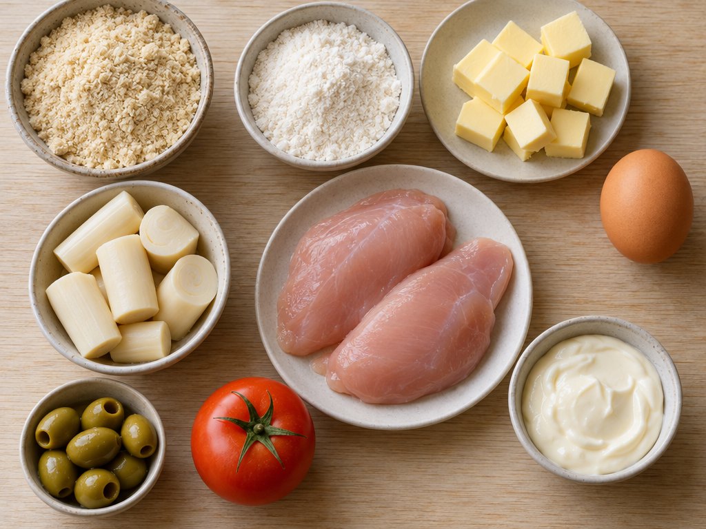 Ingredients for Brazilian Empadinha de Frango