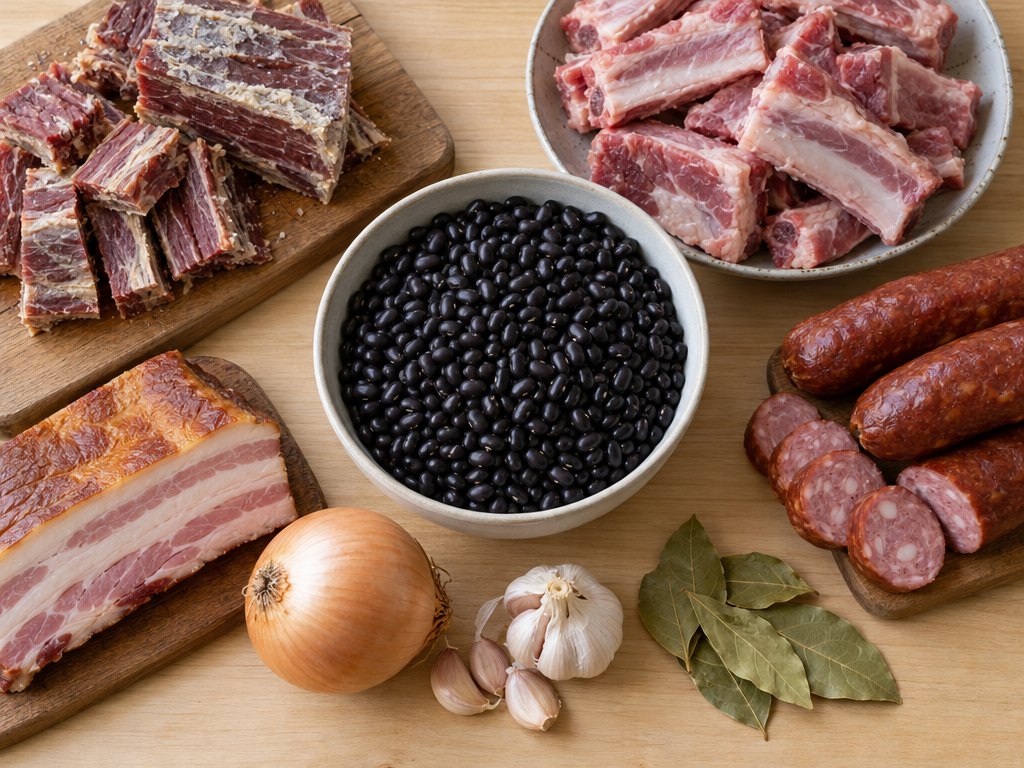 Ingredients for Brazilian Feijoada
