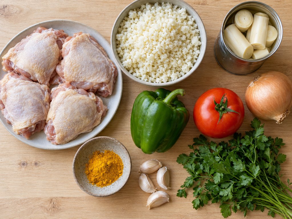 Ingredients for Brazilian Galinhada