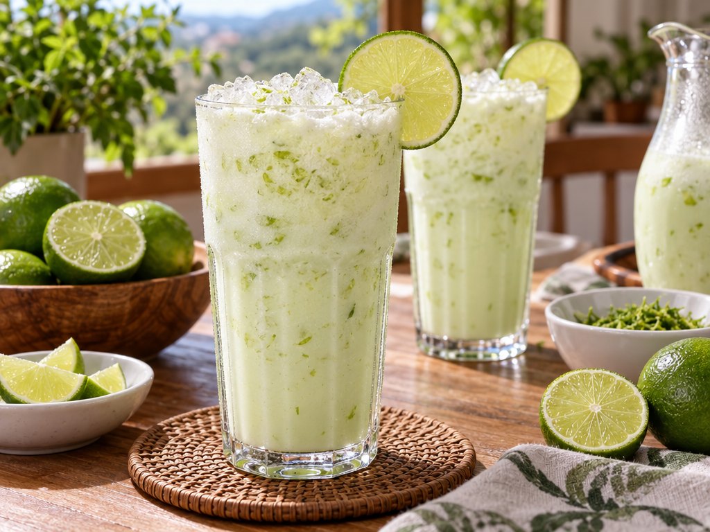 Brazilian Limonada Suíça, plated and ready to serve