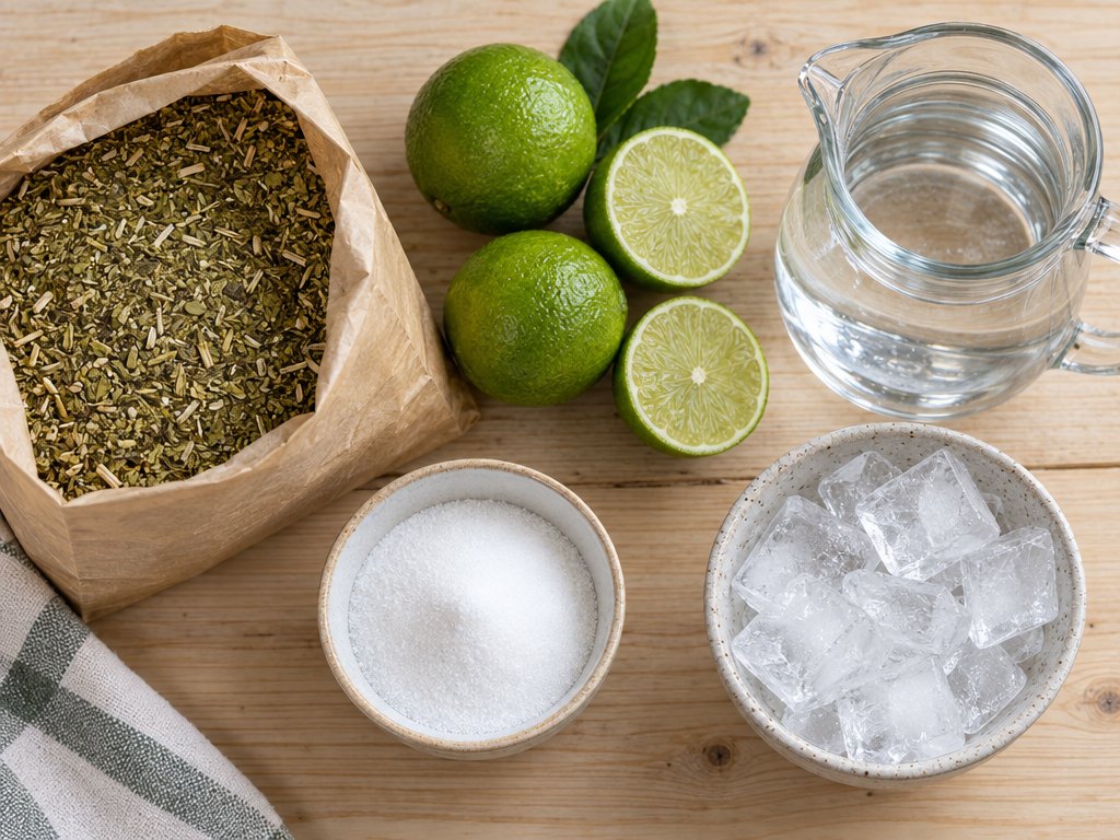 Ingredients for Brazilian Mate Gelado com Limão