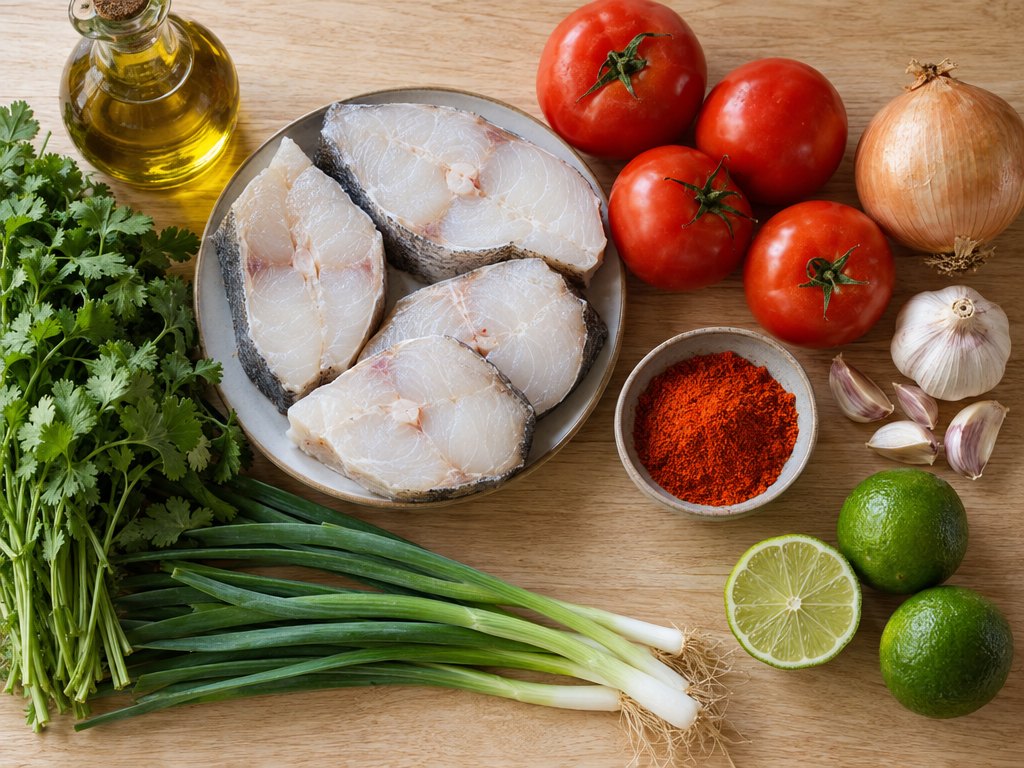 Ingredients for Brazilian Moqueca Capixaba