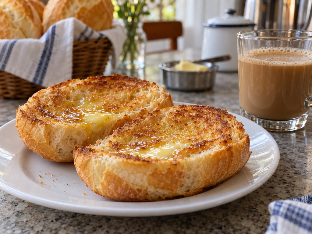 Brazilian Pão na Chapa, plated and ready to serve